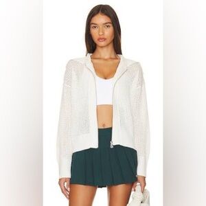 ♥️  LAST ONE! Varley Snow White Fairfield zip cardi NWT. White Zip-Up Cardigan
